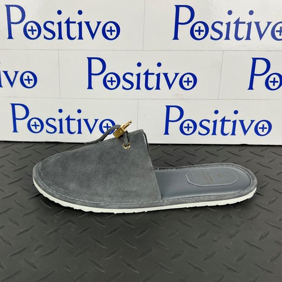 Buscemi Mens Greenwich Grey Leather Slippers US 9 - Picture 1 of 9